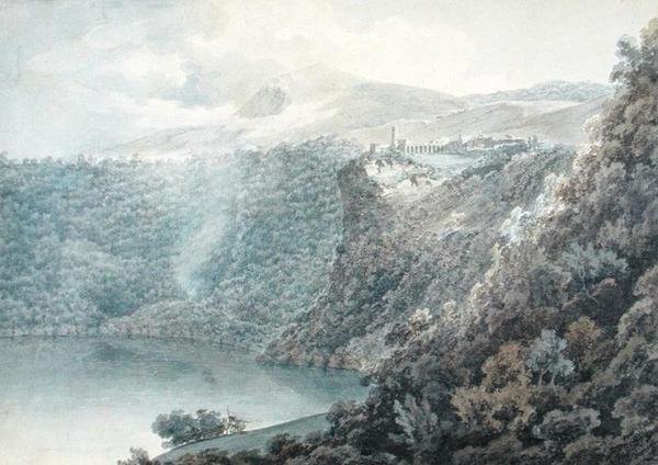 Le lac et la ville de Nemi - John Robert Cozens