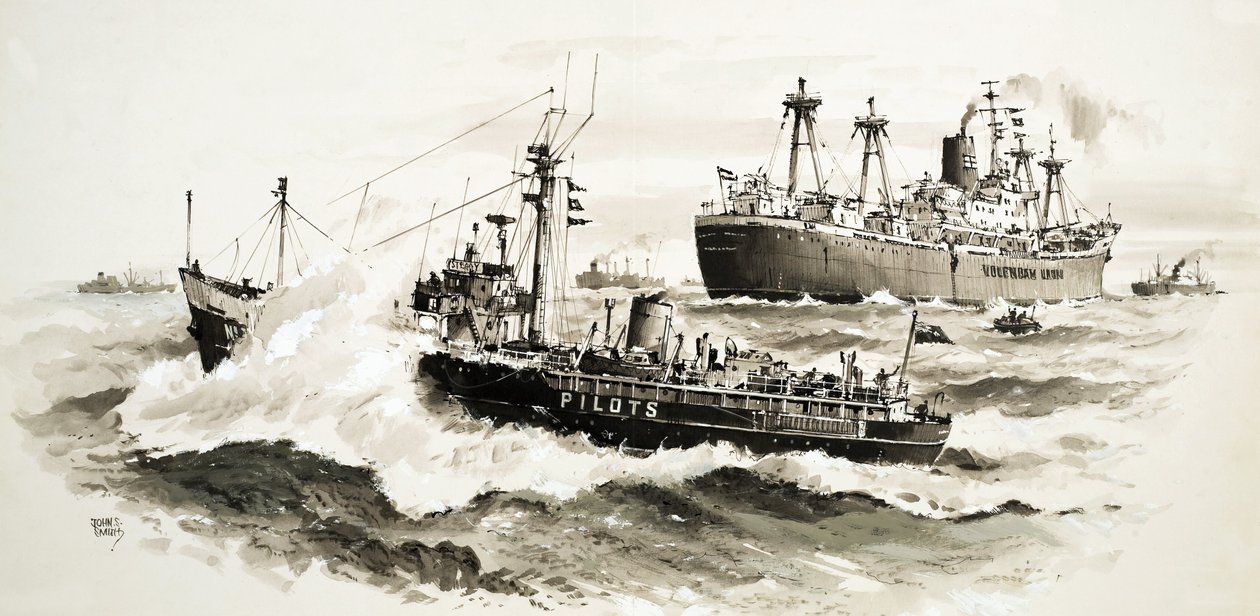 Navire non identifié et bateau à pilotis - John S. Smith