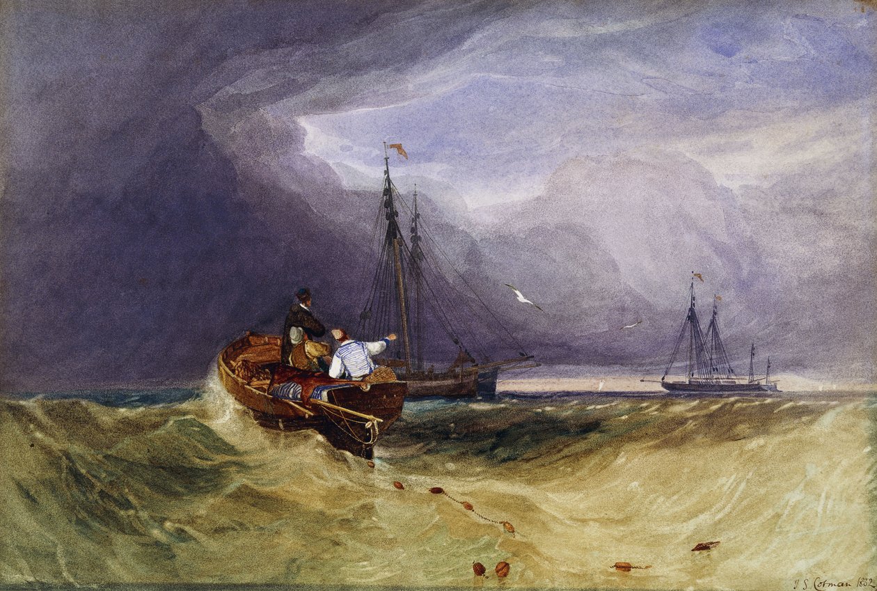 Bateaux de pêche au large de Yarmouth, 1832 - John Sell Cotman