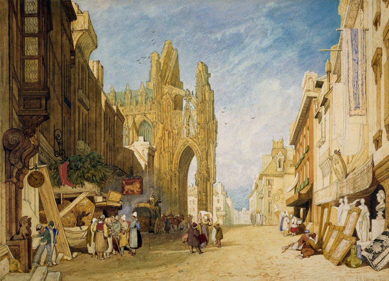 Scène de rue à Alençon, Normandie - John Sell Cotman