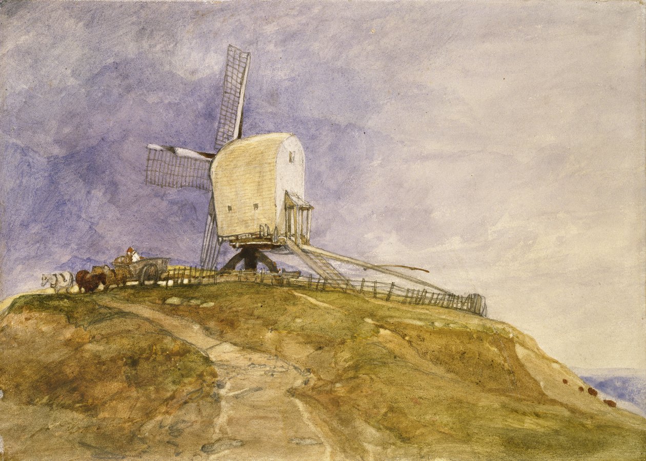 Moulin à Vent sur une Colline, 19ème siècle - John Sell Cotman