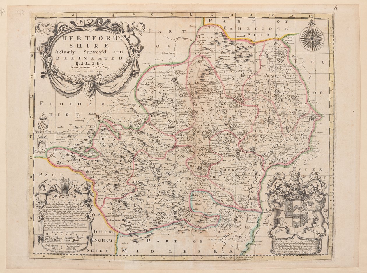 Carte du Hertfordshire - John Seller