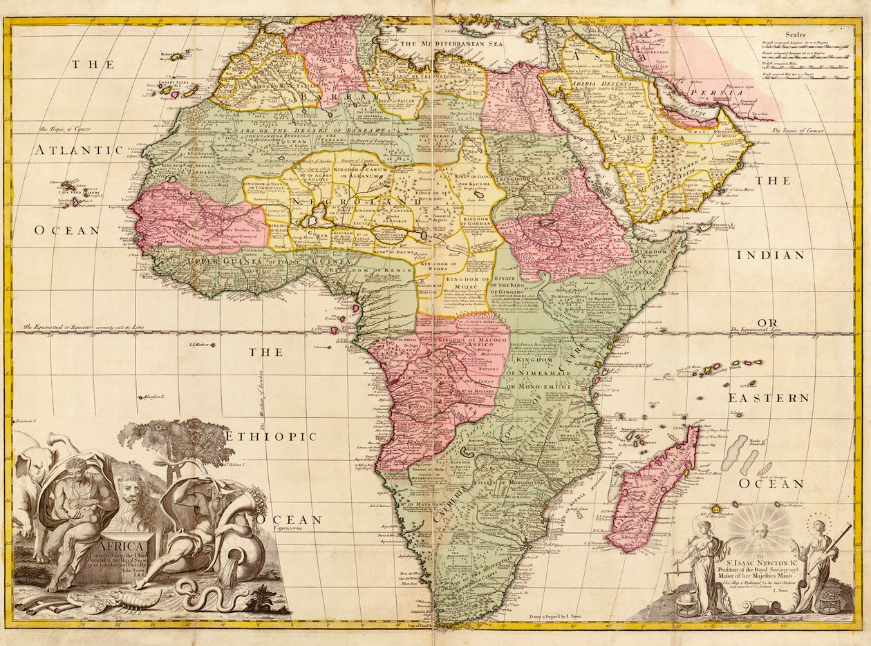 Afrique, de Géographie moderne, c.1725 - John Senex