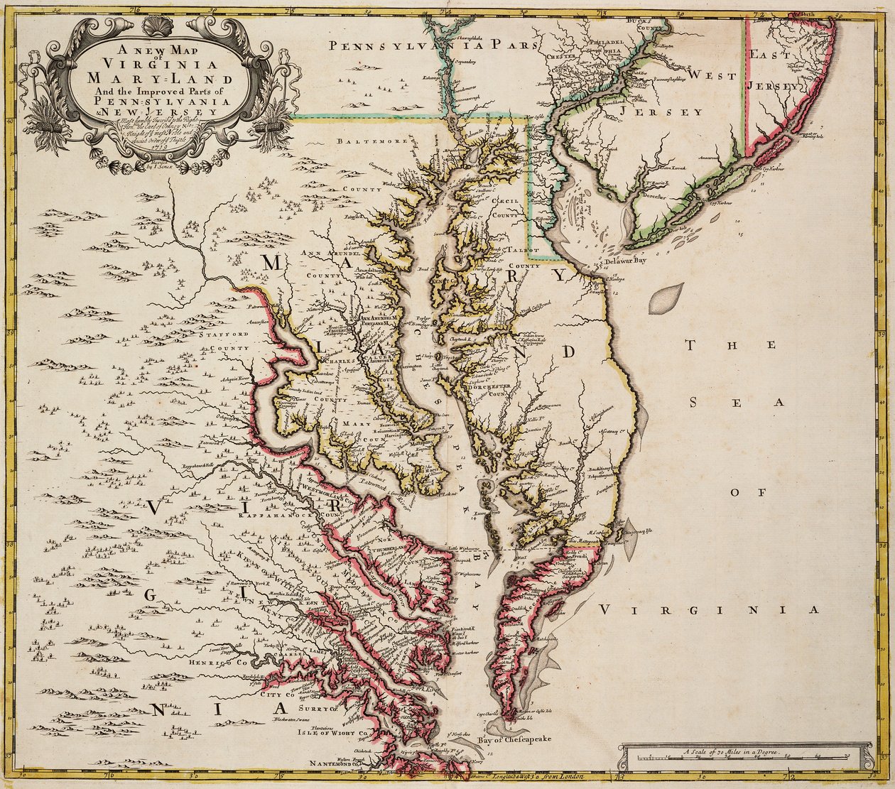 Carte de la Virginie - John Senex