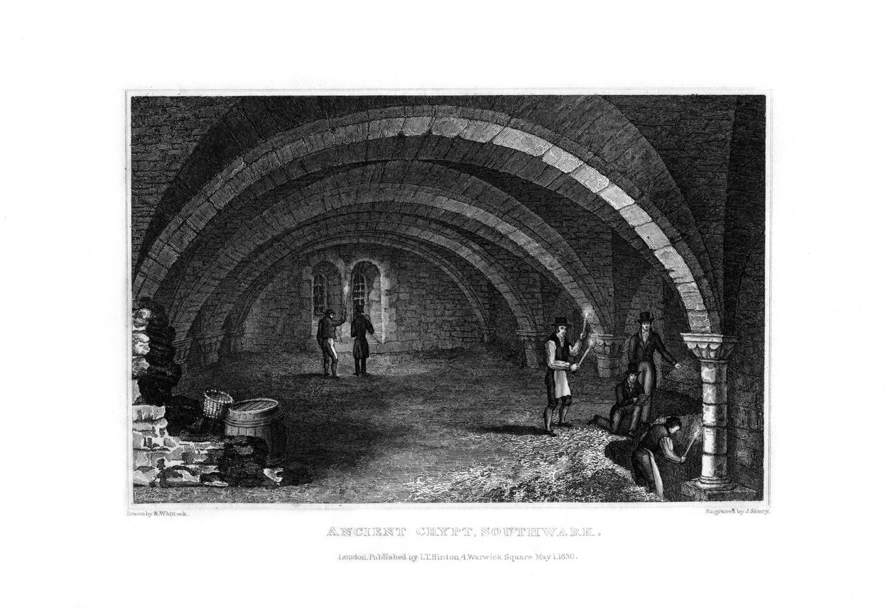 Crypte ancienne, Southwark, 1830 - John Shury