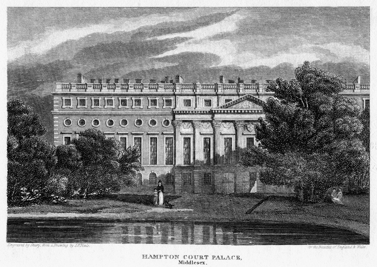 Palais de Hampton Court, Londres, 1814 - John Shury