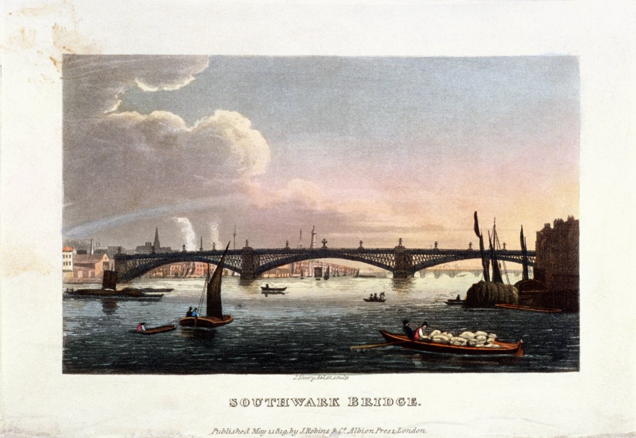 Pont de Southwark, Londres, 1819 - John Shury