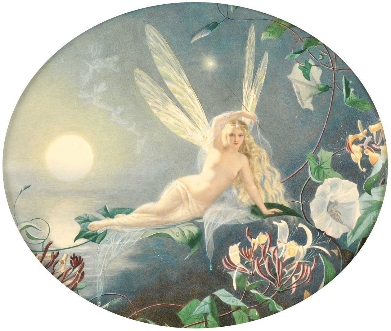 Fée reposant sur une feuille, c.1860 - John Simmons