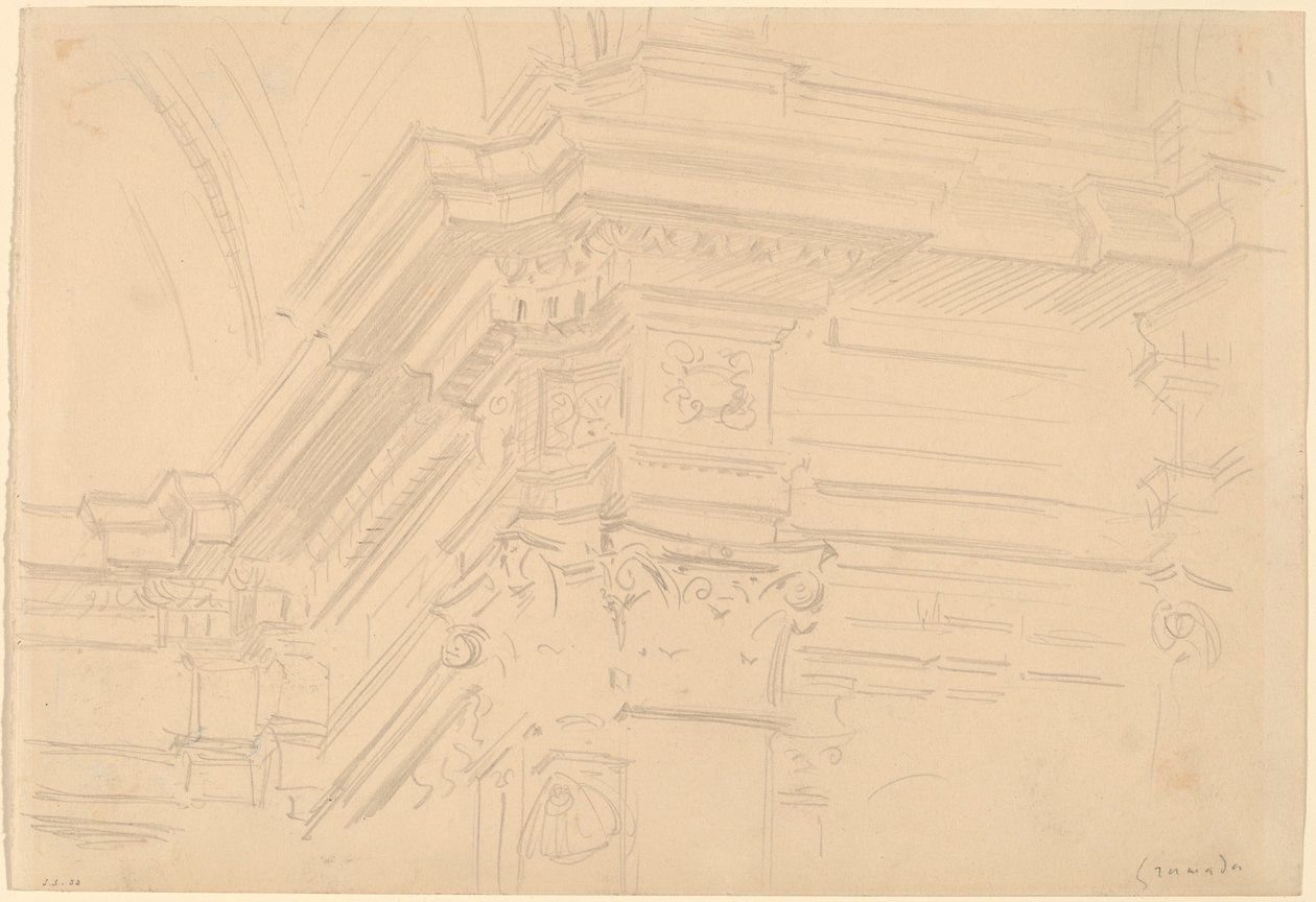 Entablement de la Capilla Real, Grenade, 1912 - John Singer Sargent