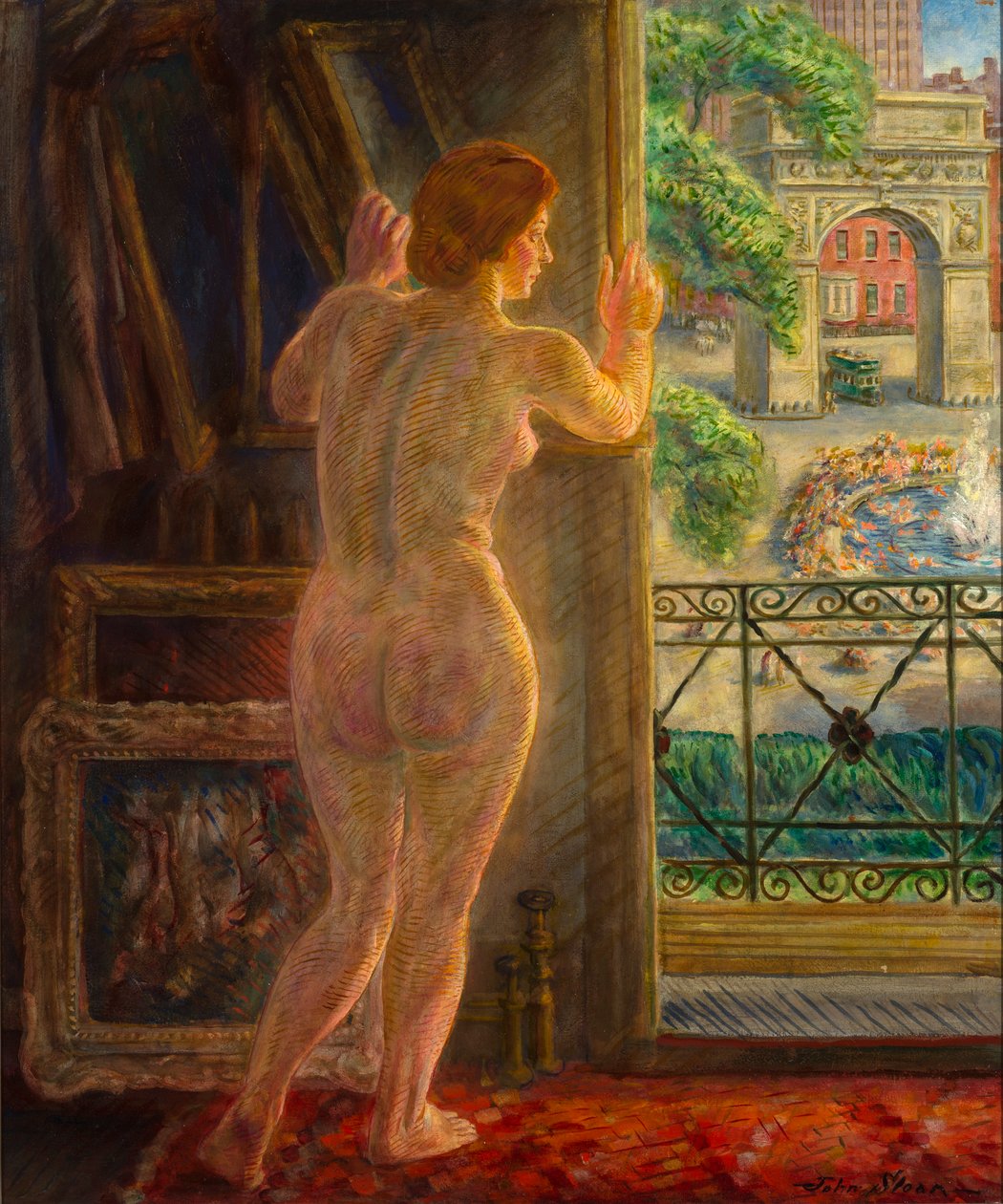 Vue sur Washington Square - John French Sloan