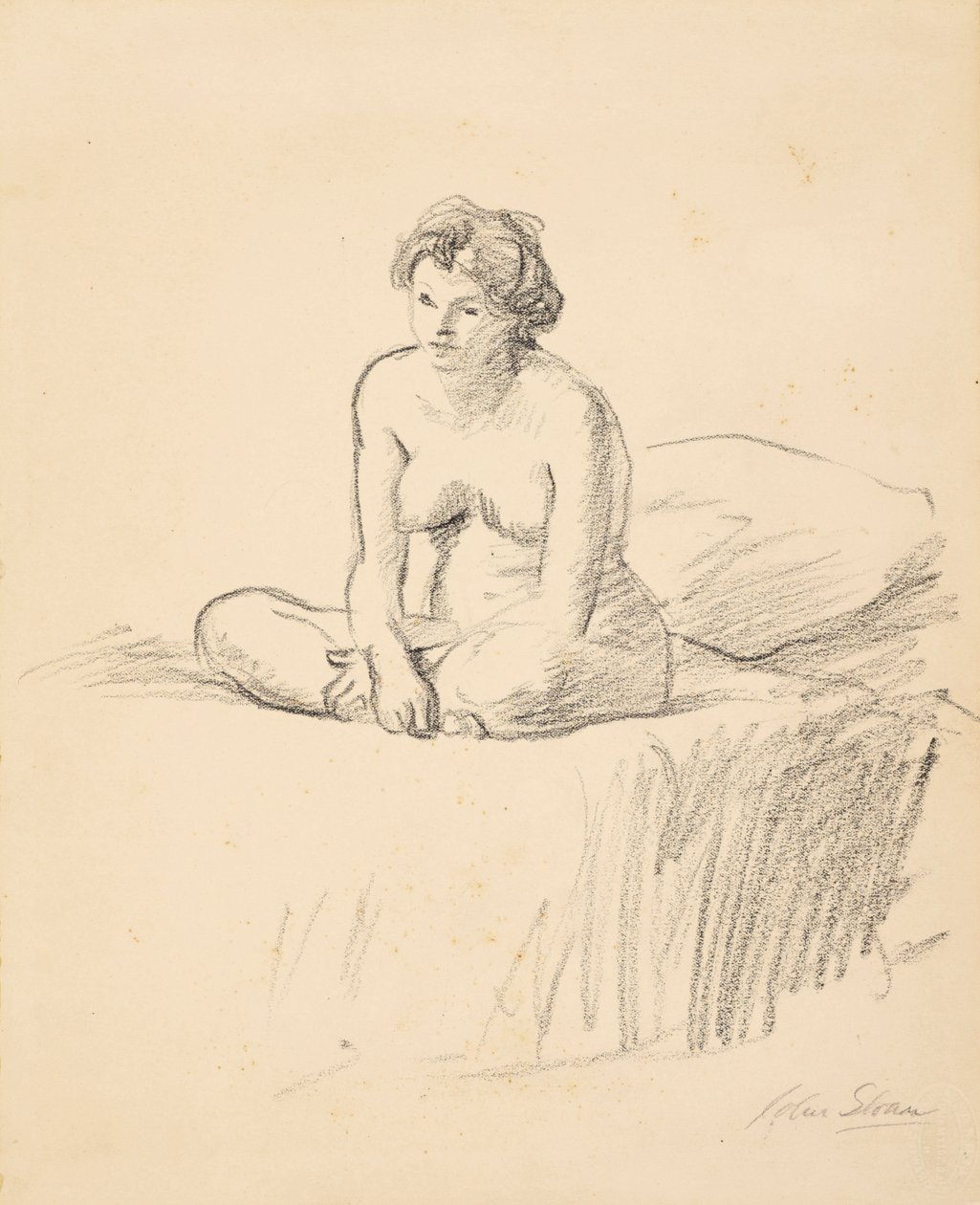 Nu assis - John French Sloan