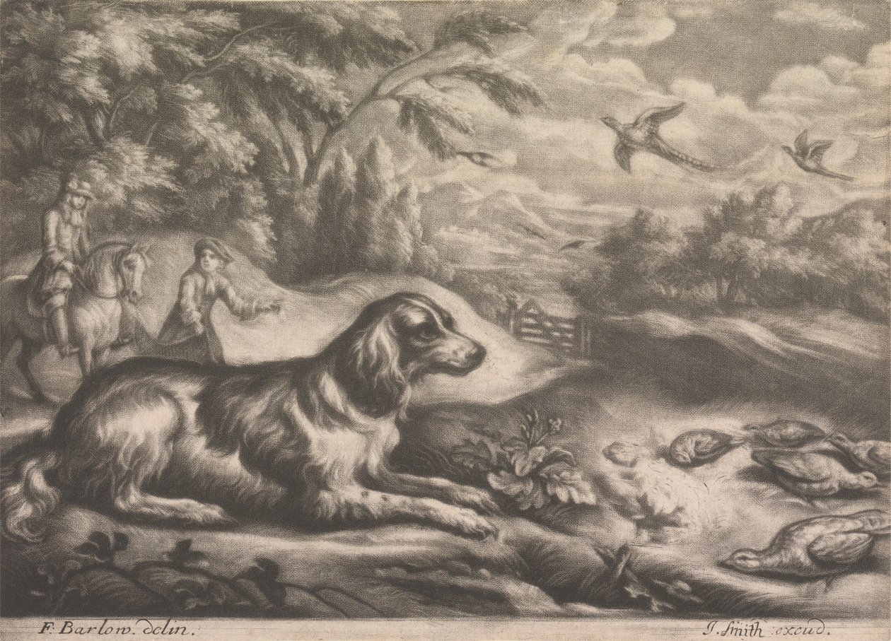 Chien de chasse et faisans - John Smith