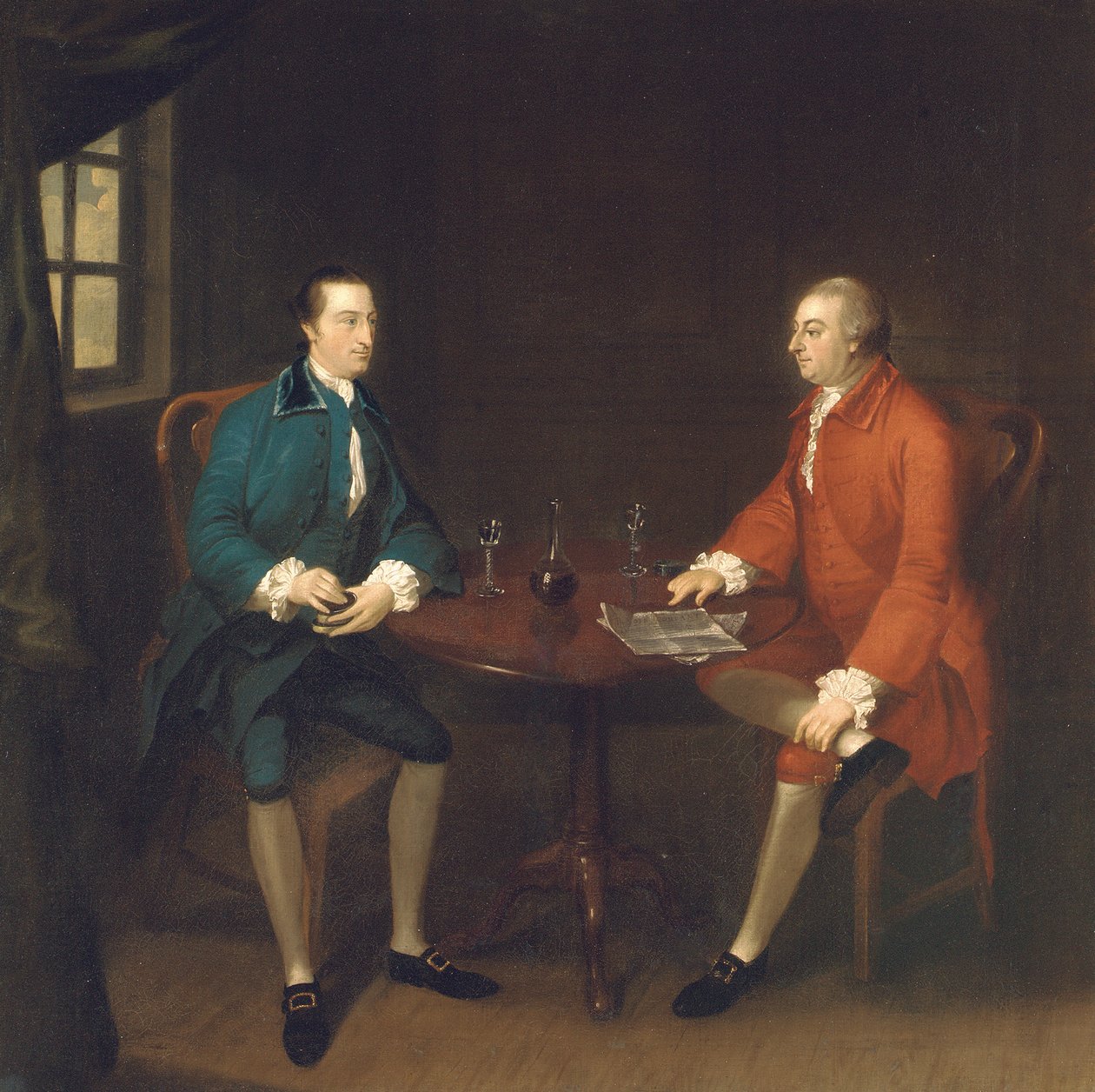 Deux messieurs assis à une table - John Thomas Seton
