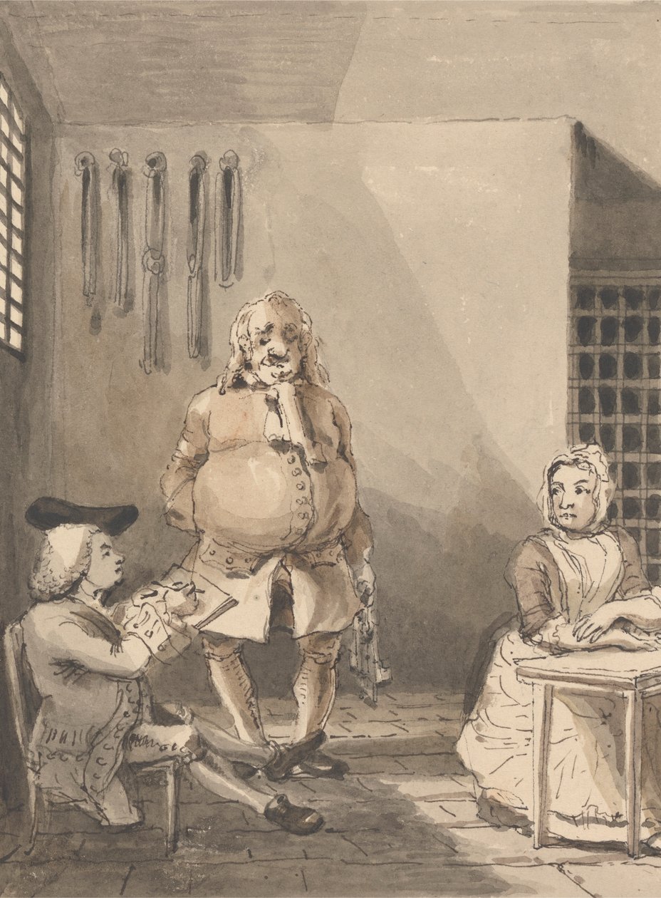 Hogarth dessinant Sarah Malcolm - John Thomas Smith
