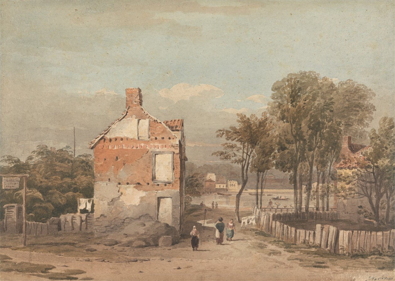 La Tamise près du Pénitencier, Millbank, Londres - John Varley
