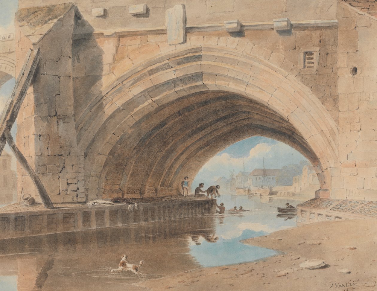 Sous le pont Ouse, baignade - John Varley