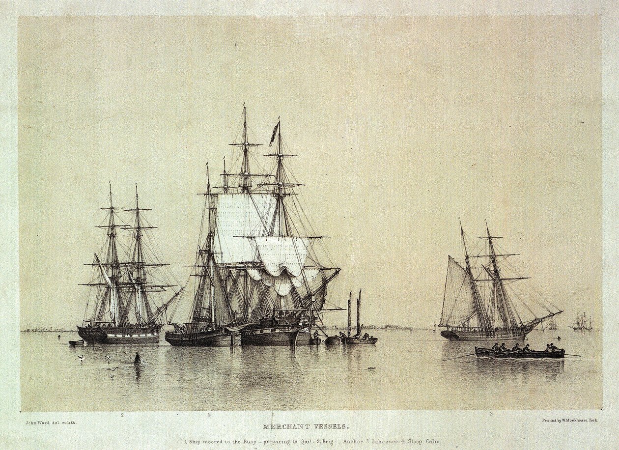 Études marines, navires marchands - John Ward