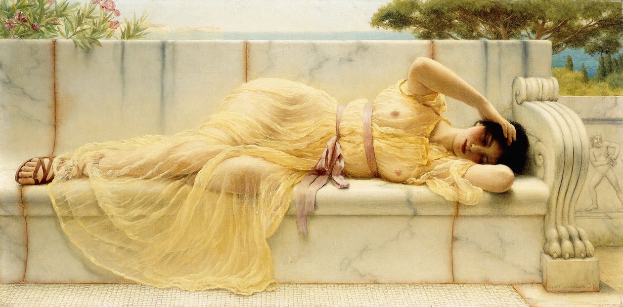 Fille en draperie jaune, 1901 - John William Godward