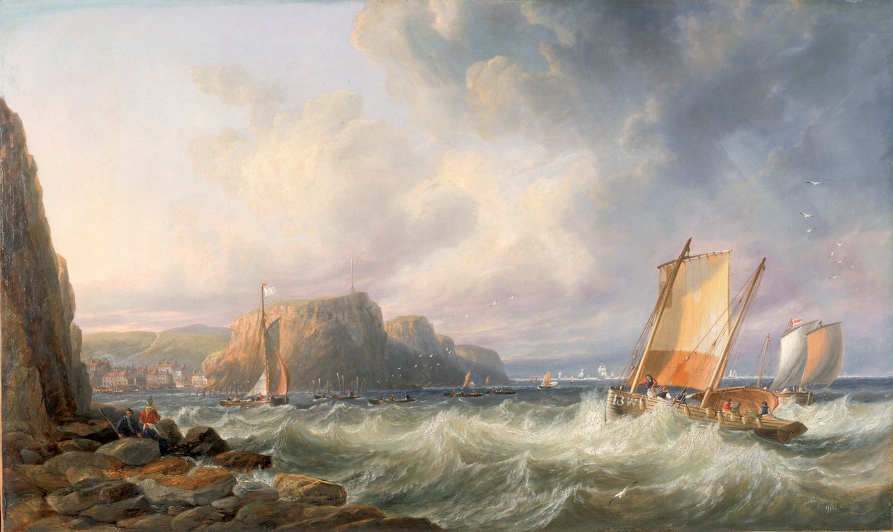 Au large de la côte du Yorkshire, Staithes - John Wilson Carmichael