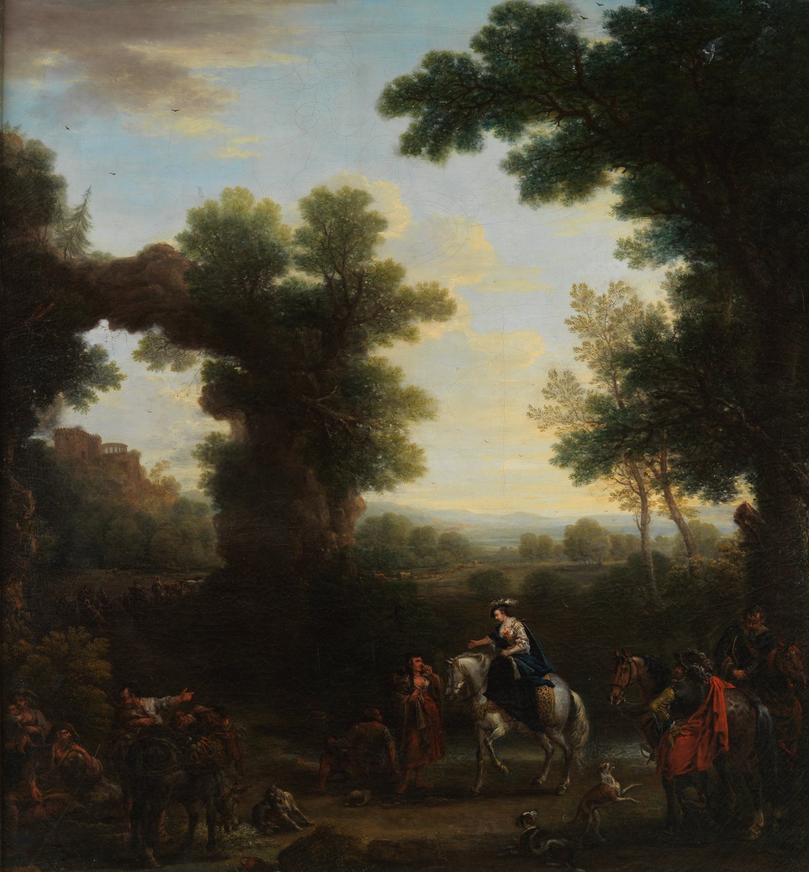 Paysage classique avec des gitans - John Wootton