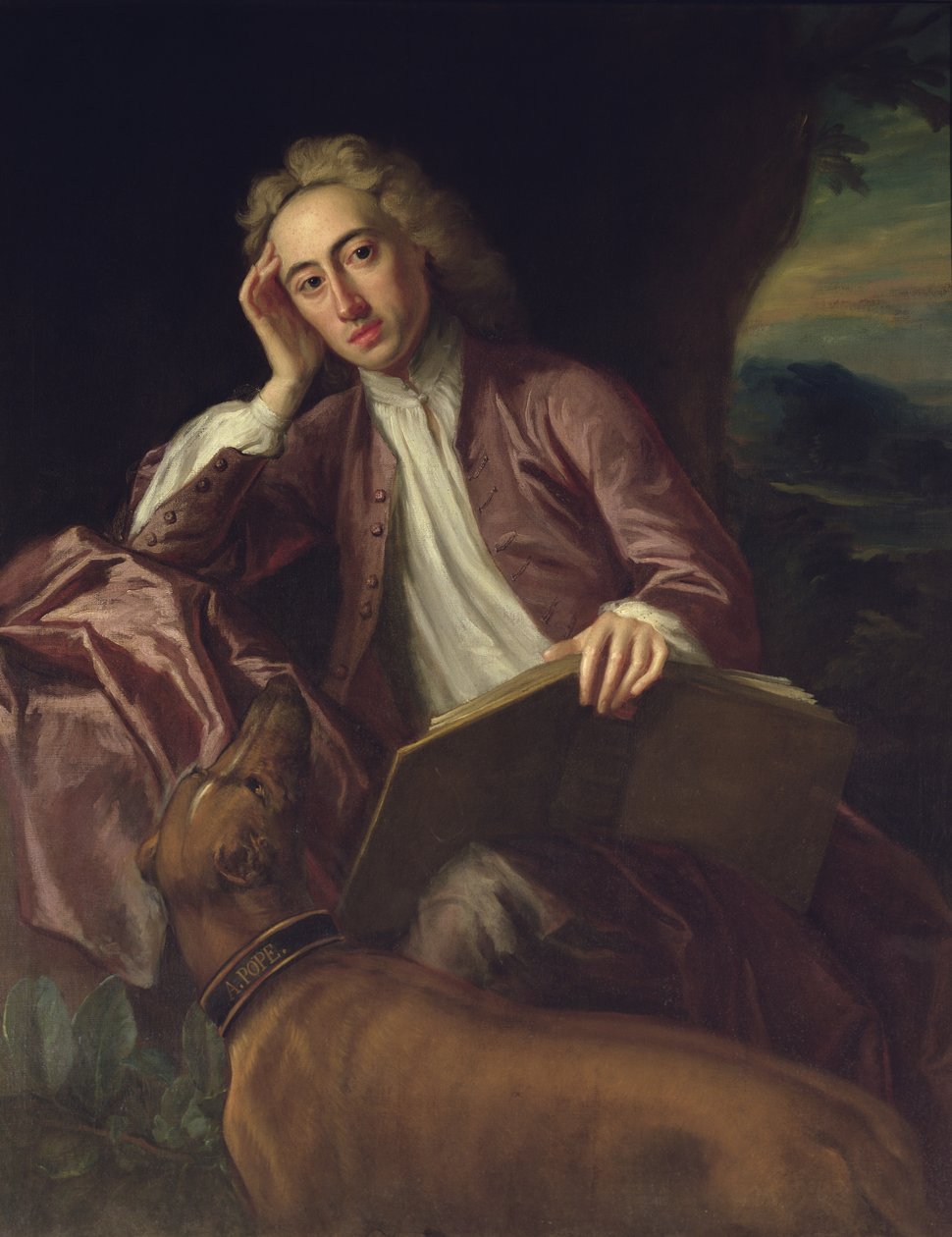 Alexander Pope et son chien, Bounce, vers 1718 - Jonathan Richardson