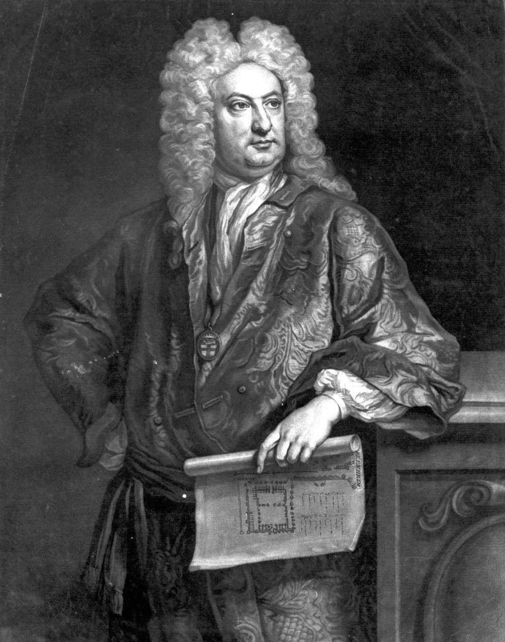 Sir John Vanbrugh, gravé par John Faber le Jeune, 1727 - Jonathan Richardson