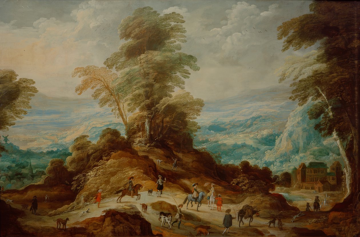 Paysage de montagne avec chasseurs - Joos de Momper