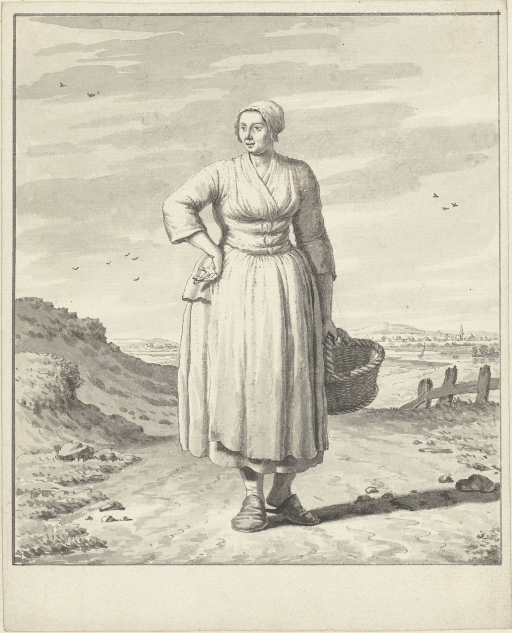 Paysanne avec un panier - Jordanus Hoorn