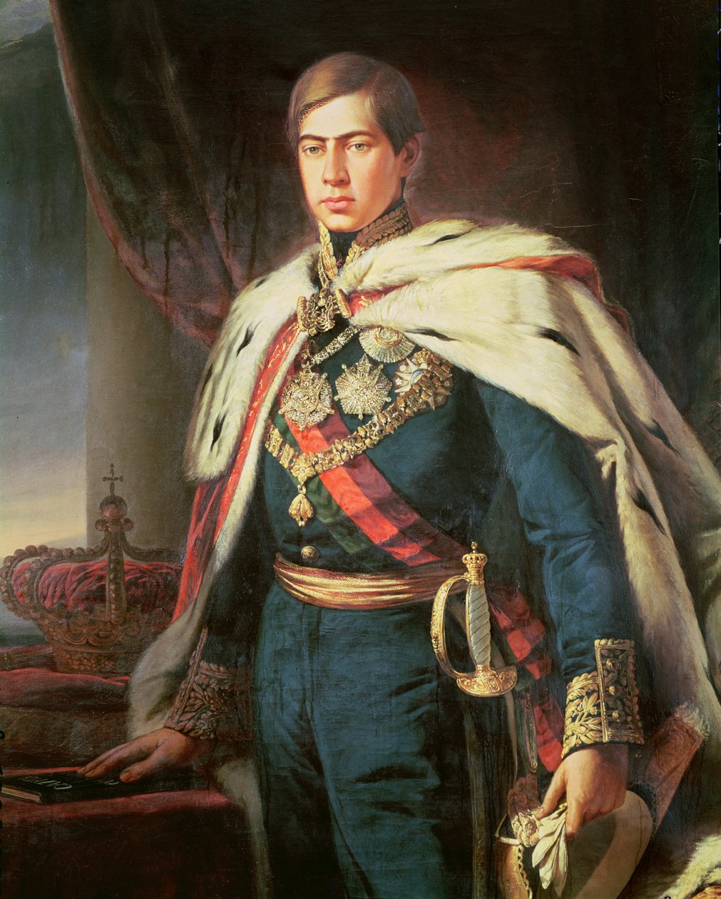 Le roi Pierre V (1837-61) du Portugal (détail) - Jose Rodrigues