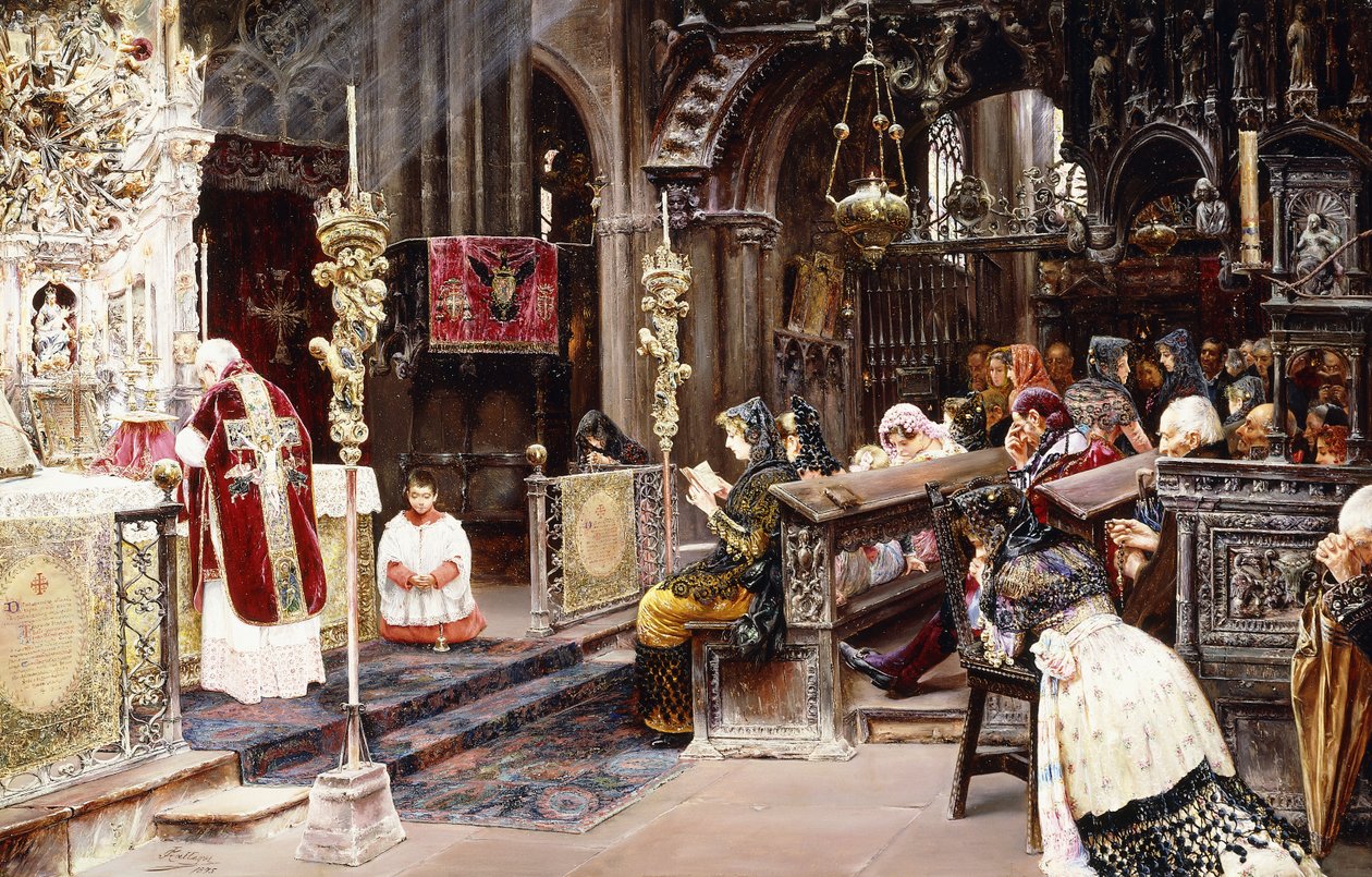 La messe, 1859 - Jose Gallegos Arnosa