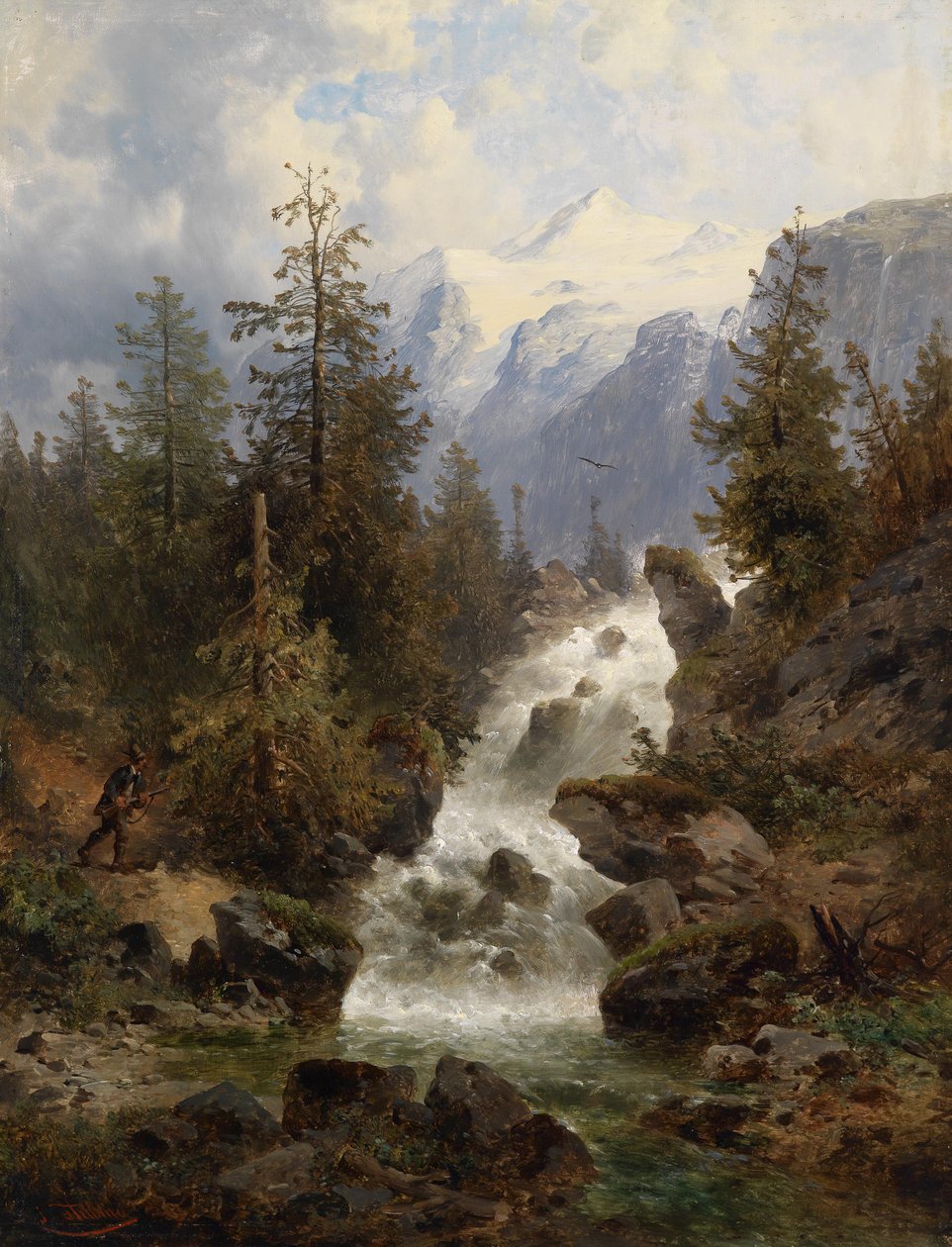 Chasseur à la cascade - Josef Thoma
