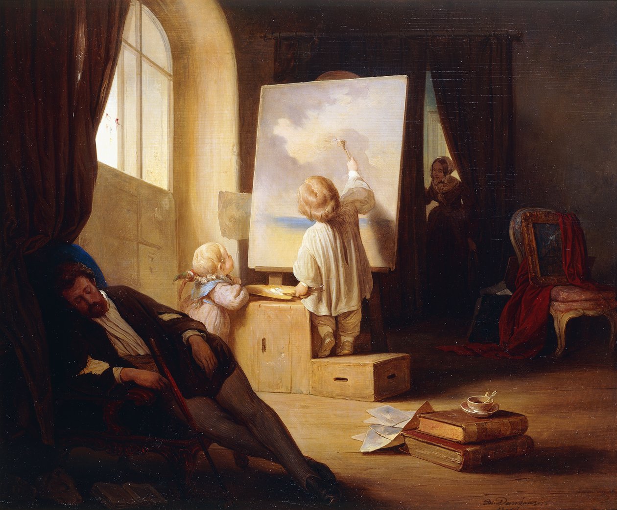 Le peintre endormi, 1841 - Josef Danhauser