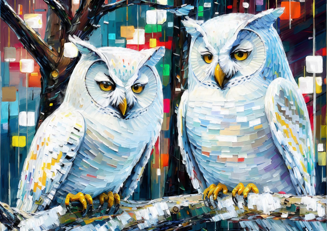 Animaux : Chouette blanche 1 - Josef Johann Michel