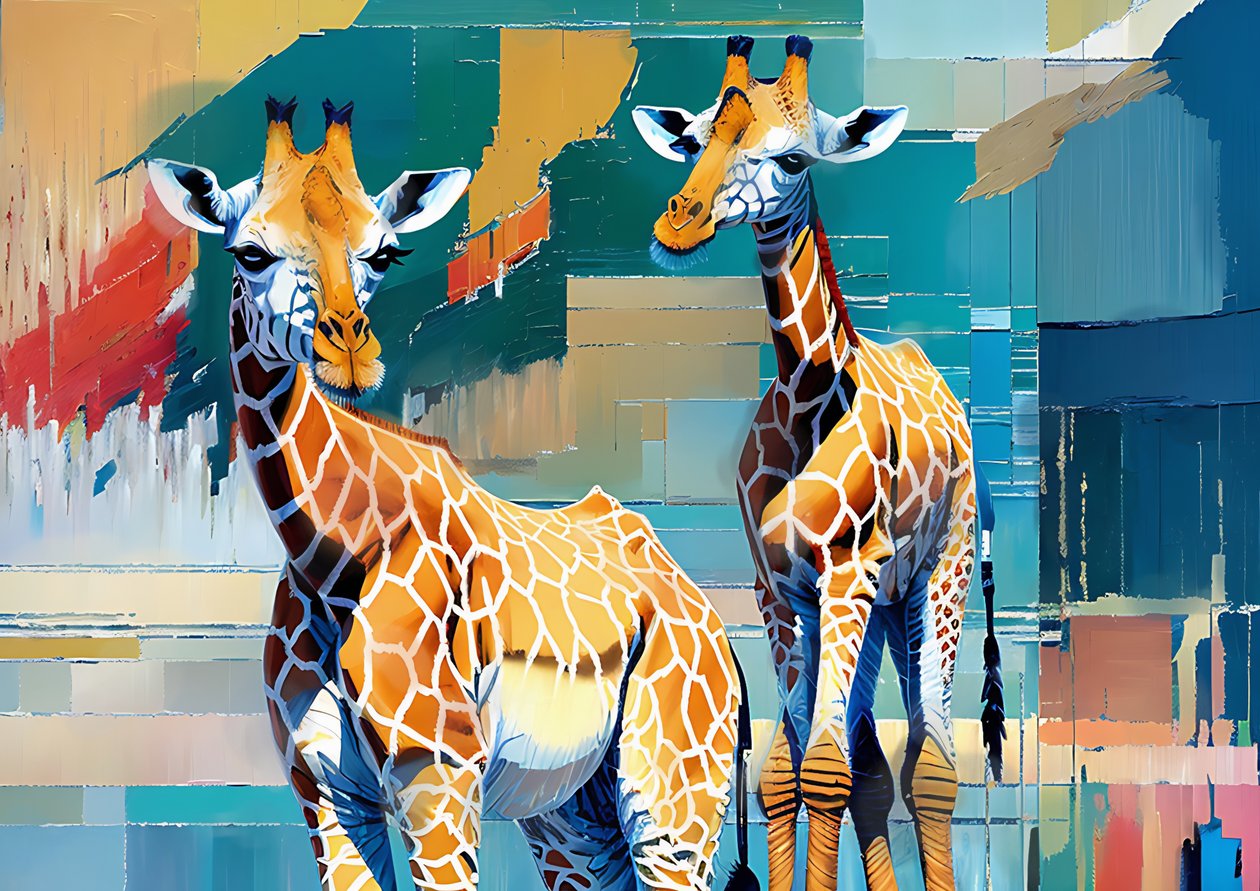 Animaux girafes 1 - Josef Johann Michel