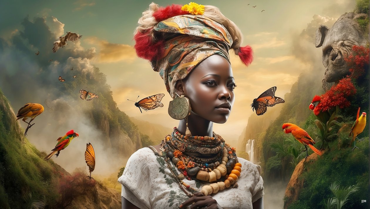 Scène onirique africaine 01 - Josef Johann Michel