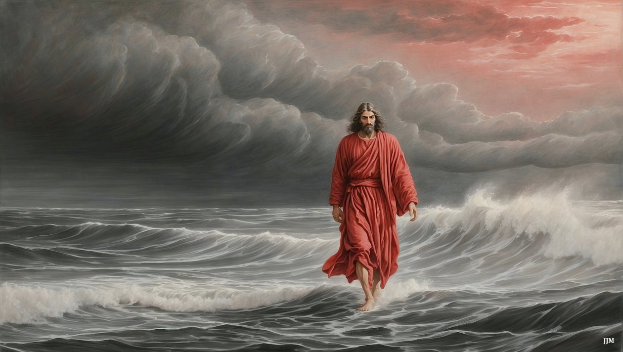 Jésus marche sur le lac (01) - Josef Johann Michel