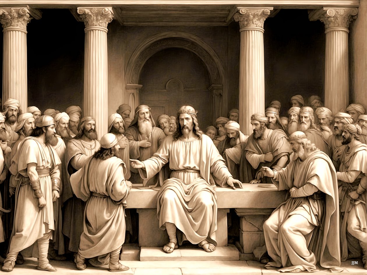 Jésus enseigne dans le temple - Josef Johann Michel