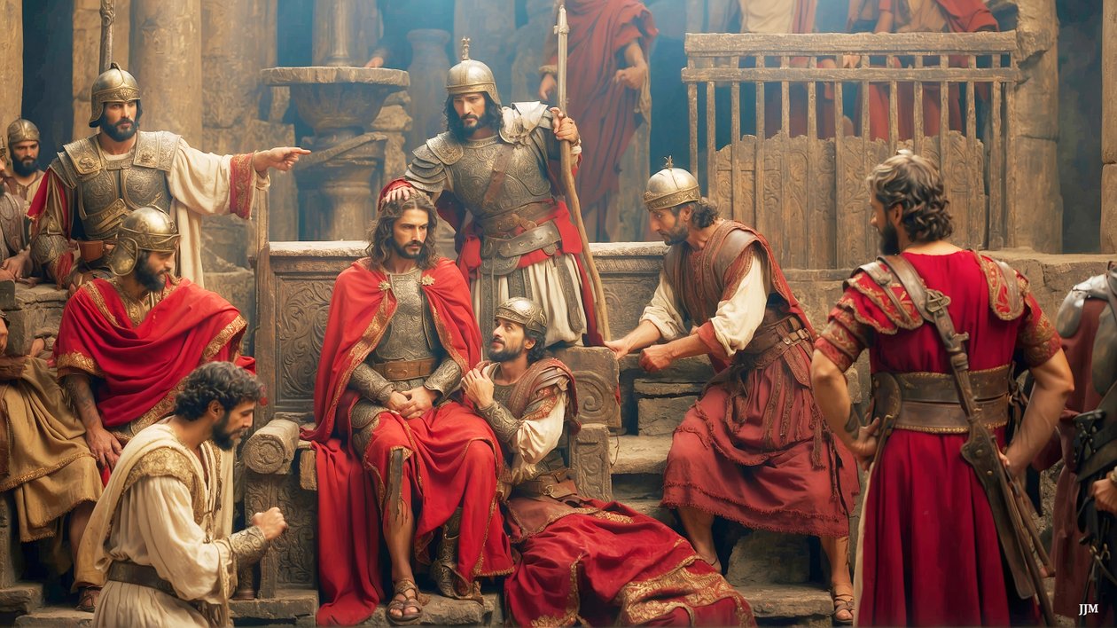 Jésus moqué et battu par les soldats romains - Josef Johann Michel