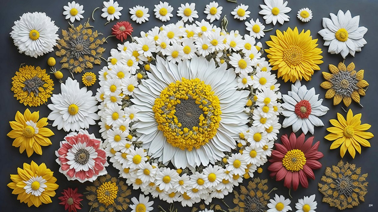 mandala: éléments de camomille-matricaria_01 - Josef Johann Michel