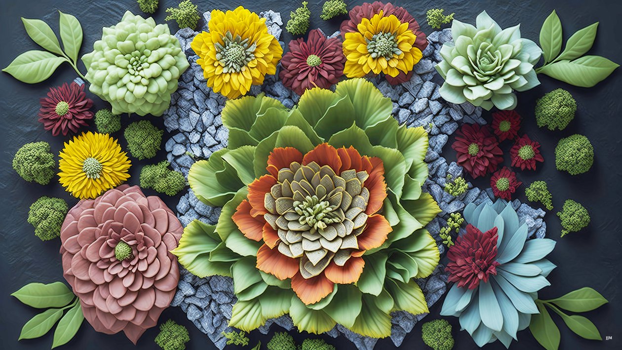 mandala: éléments de kalanchoe_01 - Josef Johann Michel