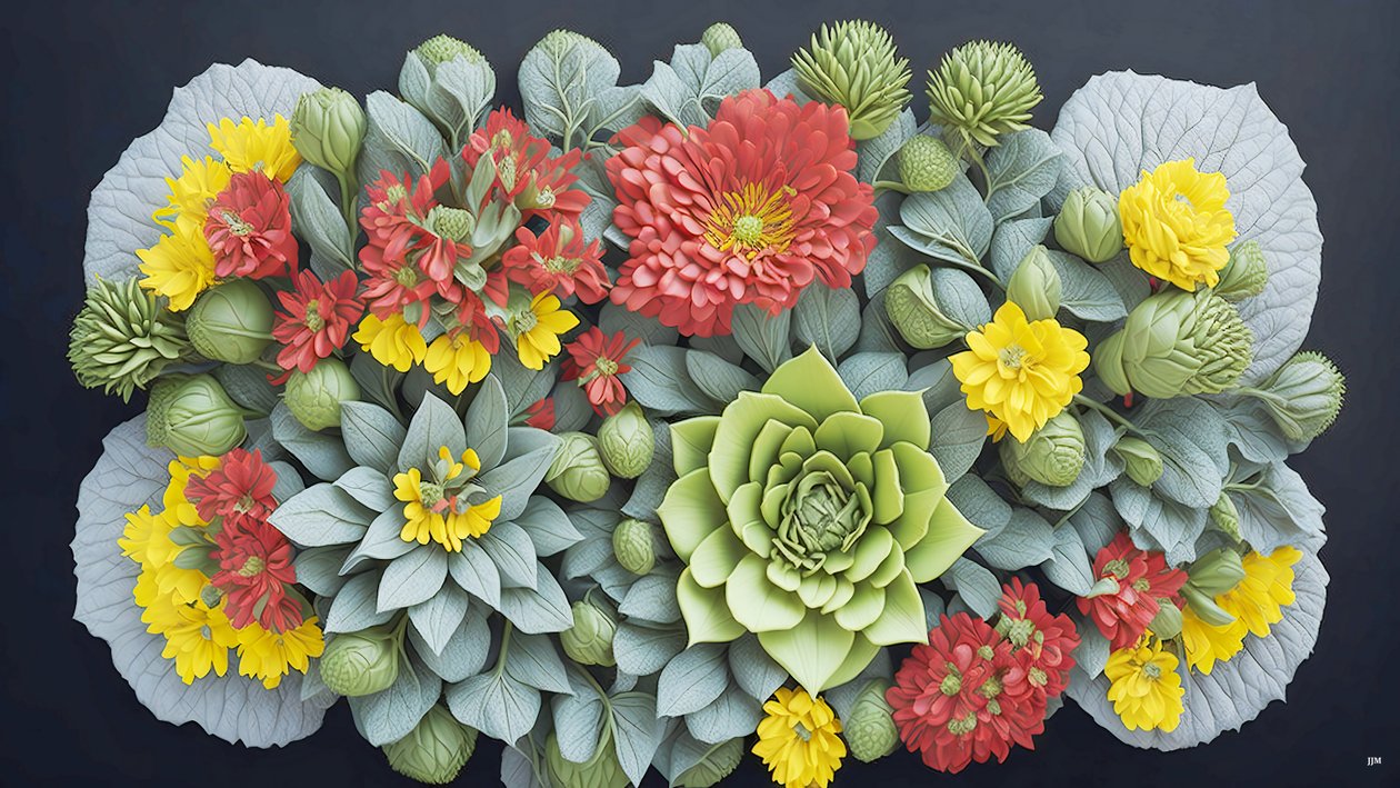 mandala: éléments de kalanchoe_02 - Josef Johann Michel