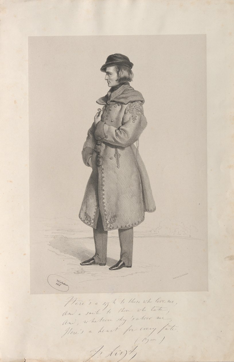 Portrait de Franz Liszt 1811-1886, 1840 - Josef Kriehuber