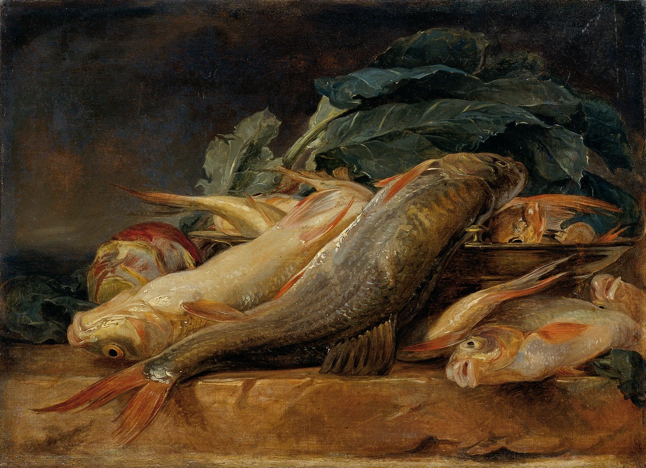 Nature morte avec poissons - Josef Neugebauer