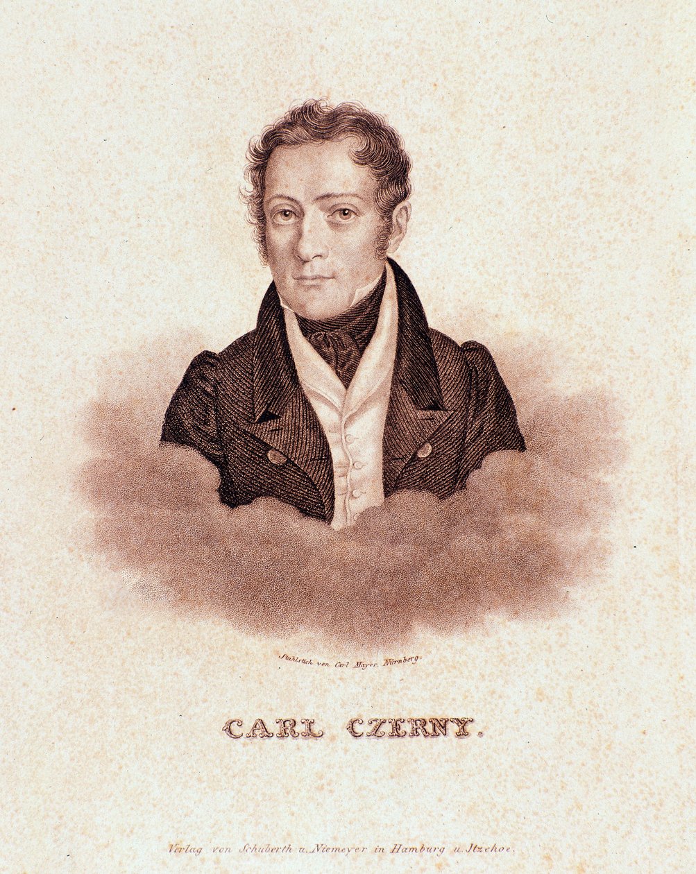 Portrait de Carl Czerny (lithographie) - Josef Nikolaus Kriehuber