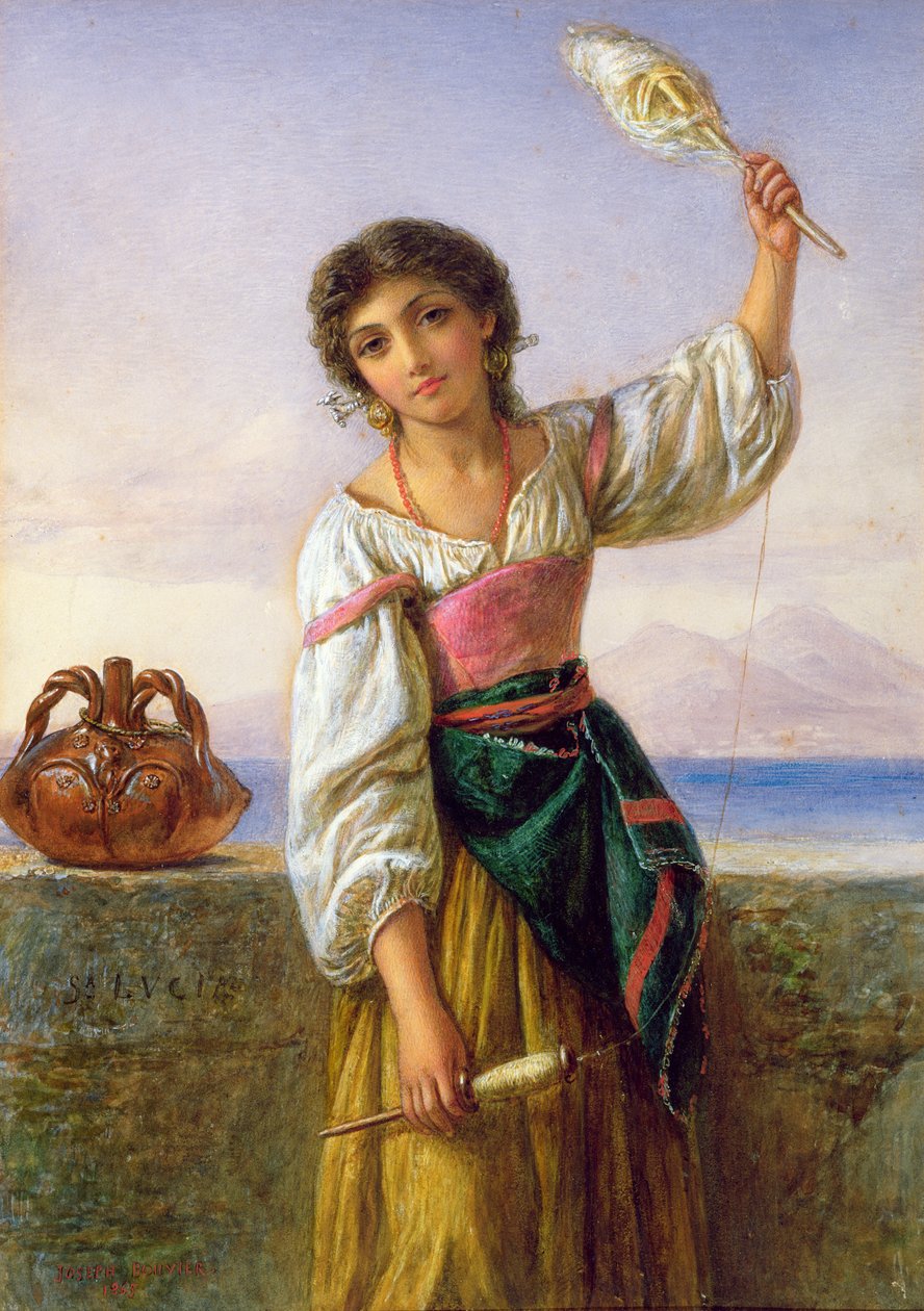 Jeune fille avec un fuseau - Joseph Bouvier