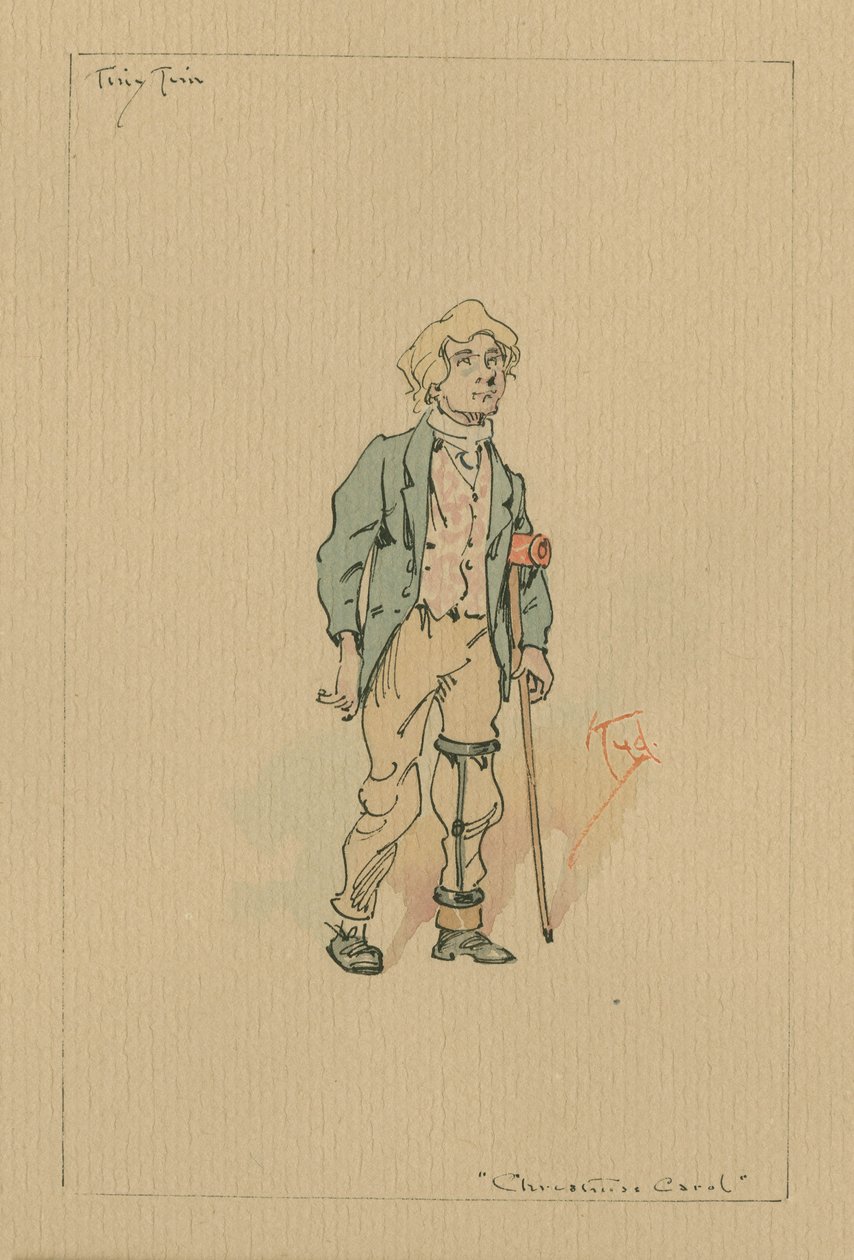 Tiny Tim - Un chant de Noël, vers 1920 - Joseph Clayton Clarke