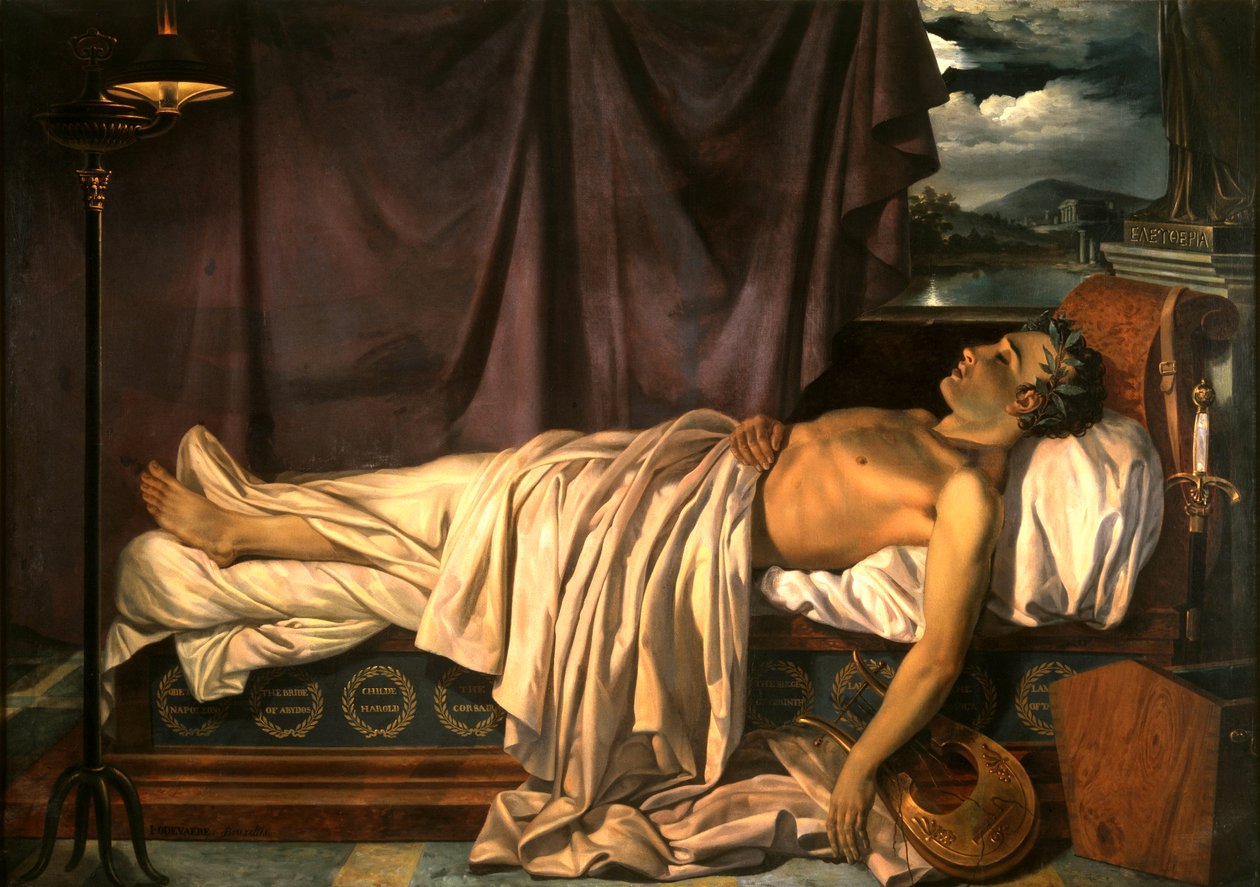 Lord Byron sur son lit de mort - Joseph Dionysius Odevaere