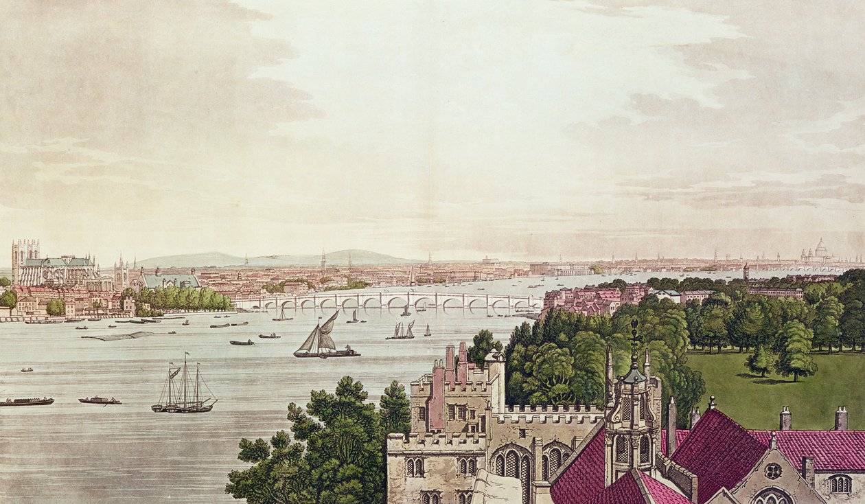 Vue de Londres depuis Lambeth, gravée par J.C Stadler (fl.1780-1812) 1795 - Joseph Farington