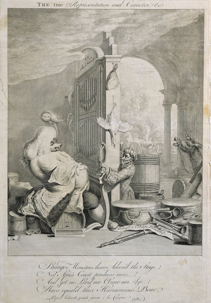 La véritable représentation et le caractère, caricature de George Frederick Handel (1685-1759) - Joseph Goupy
