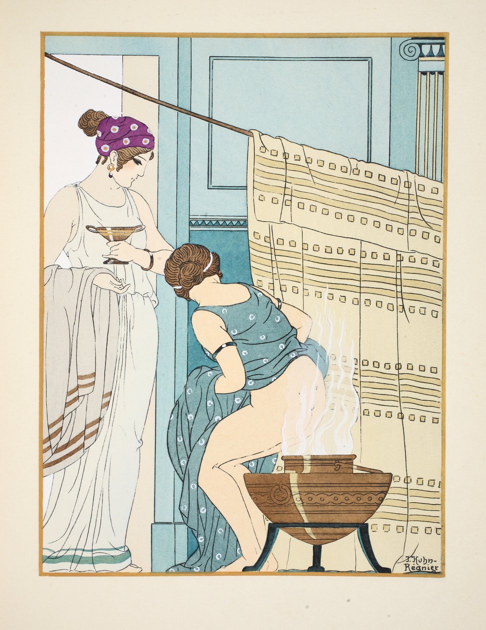 Femme assise sur un grand pot, illustration de 